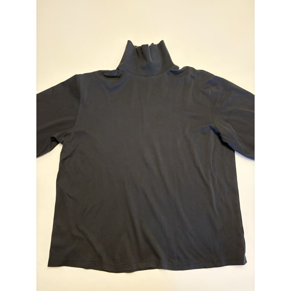 LL Bean Turtleneck XXL Traditional Fit Black Long Sleeve Casual Basic Mock Neck